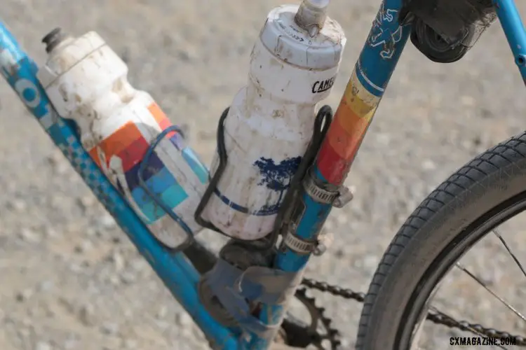 Retro fitted bottle cage on the seat tube for a hot day in the saddle. Lost and Found 2016. © Cyclocross Magazine