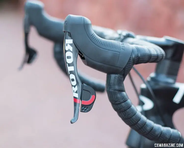 Rotor's Uno hydraulic shifting component group features just one shift lever - similar to SRAM DoubleTap. © Cyclocross Magazine