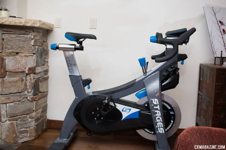 Stages Cycling also offers a high-end indoor cycling bike, with power measurement, drop bars, and a lot of adjustability. Press Camp 2016. © Cyclocross Magazine