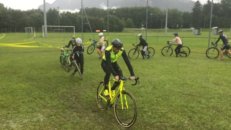 Follow the leader, 50 time World Cup race winner Sven Nys. UCI CX Training Camp 5.0. Photo courtesy Geoff Proctor. 