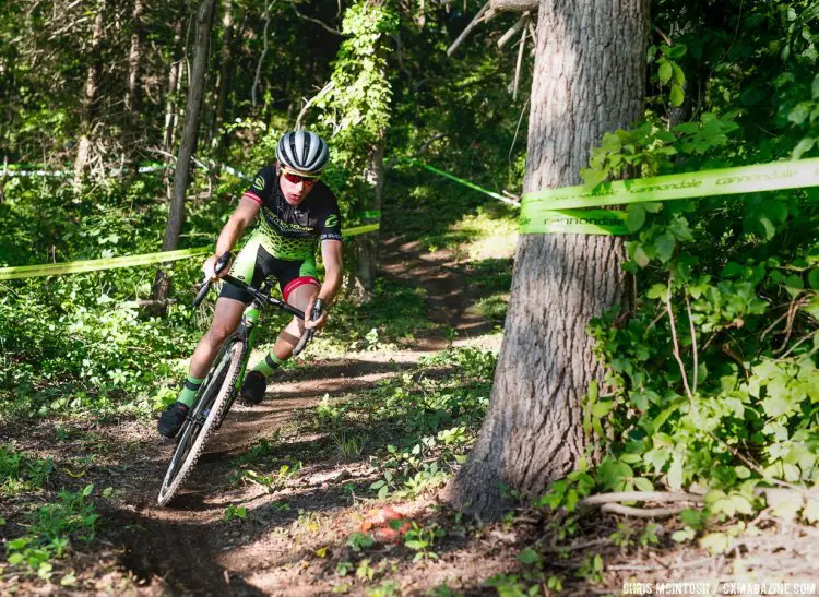 Andy leaning into the switchbacks at Pawling CX © Chris McIntosh / Cyclocross Magazine