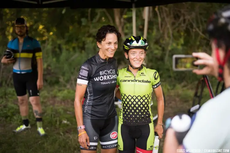 A local woman wanted her photo taken with cyclocross star Kaitie Antonneau © Chris McIntosh / Cyclocross Magazine