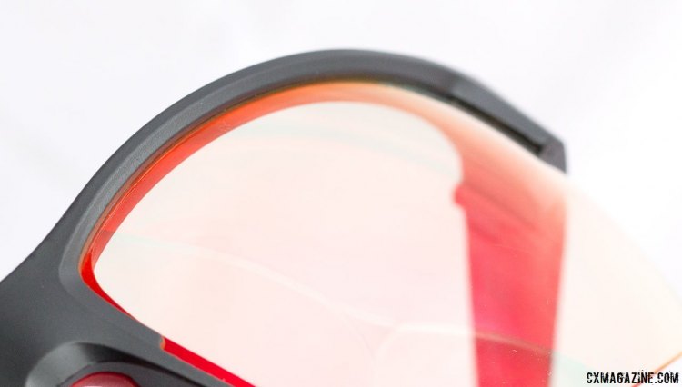 Julbo Zephyr Zebra Light photochromic sunglasses features a subtle red mirror finish. © Cyclocross Magazine