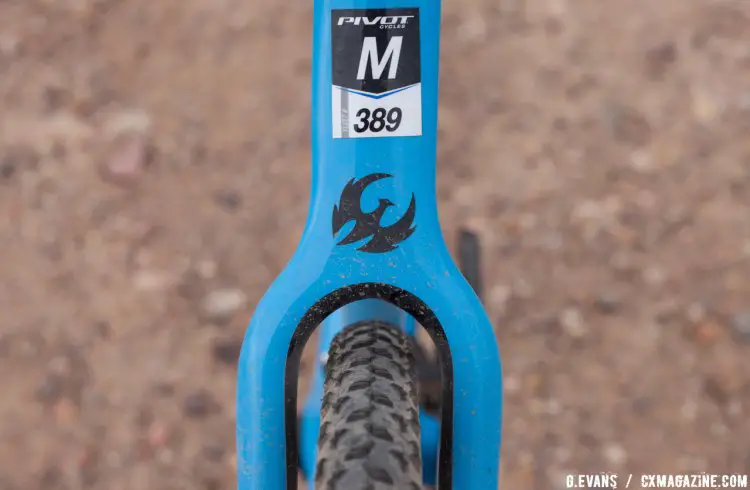 The 33c Maxxis Mud Wrestlers achieve decent clearance at the seat stays. © Cyclocross Magazine