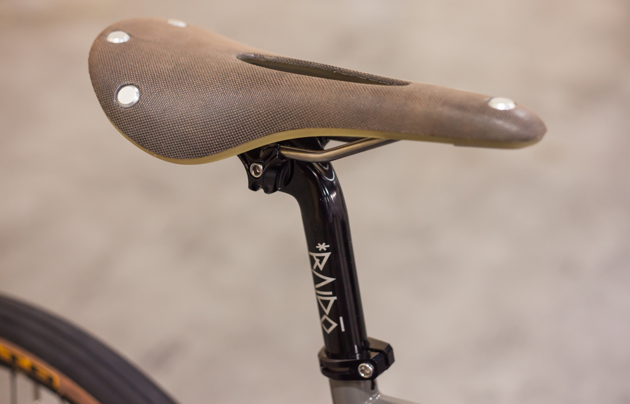 The stock build comes with a Brooks Cambium C15 Carved saddle