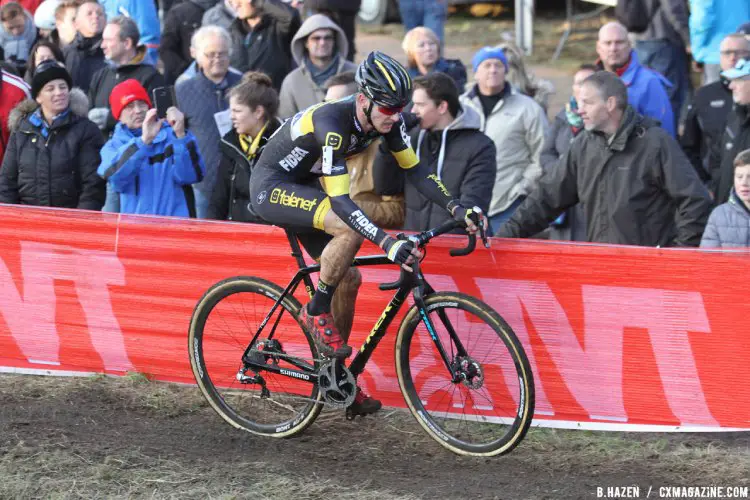 Corne van Kessel at the 2016 Soudal Classics Jaarmarktcross in Niel. © B. Hazen / Cyclocross Magazine