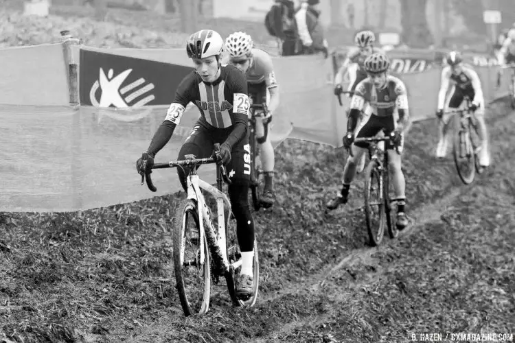 Caleb Swartz on his way to 55th. 2016 UCI Cyclocross World Cup Junior Men. © B. Hazen / Cyclocross Magazine