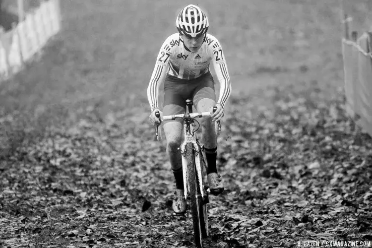 Pidcock riding away. 2016 UCI Cyclocross World Cup Junior Men. © B. Hazen / Cyclocross Magazine