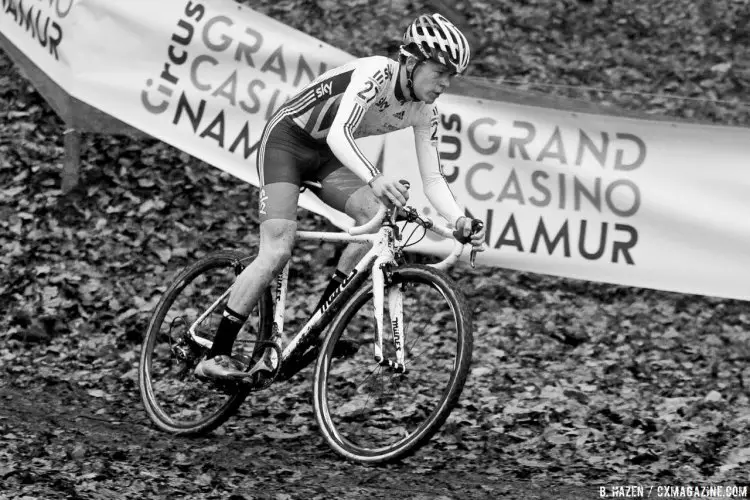 Brit Thomas Pidcock had a dominant ride in Namur. 2016 UCI Cyclocross World Cup Junior Men. © B. Hazen / Cyclocross Magazine