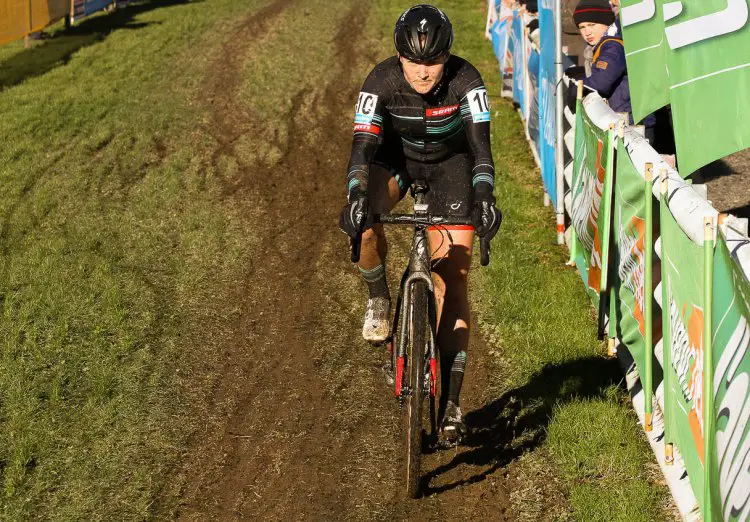 Elle Anderson on her way to fifth. 2016 Hansgrohe Superprestige Spa-Francorchamps Women. © B. Hazen / Cyclocross Magazine