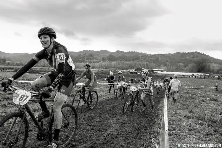 There were lots of smiles despite the leg-sapping conditions. 2016 SSCXWC Women's Finals. © M. Estes / Cyclocross Magazine