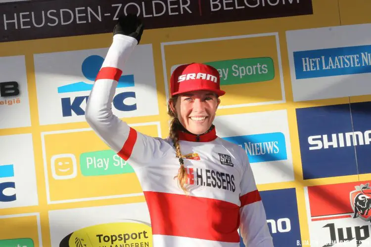 Sophie de Boer keeps her World Cup Leader's jersey. 2016 Heusden-Zolder Cyclocross World Cup, Elite Women. © B. Hazen / Cyclocross Magazine