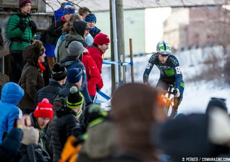 Spectators were having a good time watching racers in these treacherous conditions. 2017 Cyclocross National Championships, © D. Perker / Cyclocross Magazine