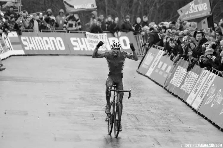 Joris Nieuwenhuis dominated the U23 Men, with fast, consistent laps. 2017 UCI Cyclocross World Championships, Bieles, Luxembourg. © C. Jobb / Cyclocross Magazine