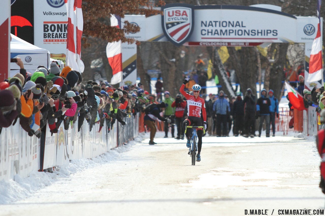 Haidet won his first national championship in the Hartford snow and ice. 2017 Cyclocross National Championships - U23 Men. © D. Mable / Cyclocross Magazine