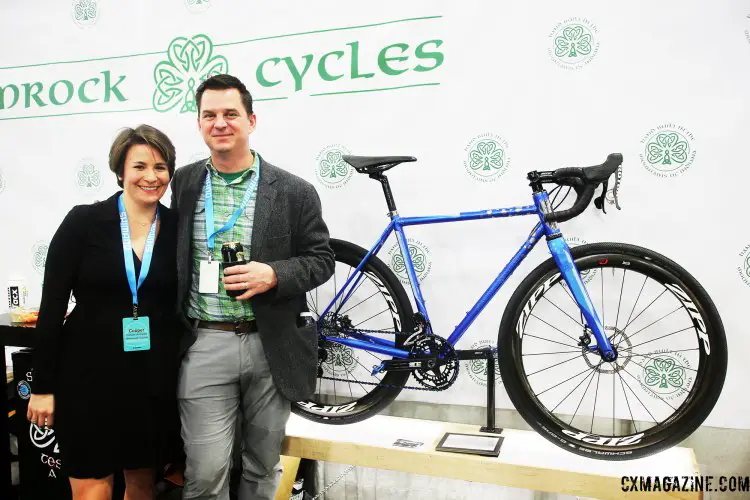 The proud owner, Cooper Ambjorn, with builder Tim O’Donnell of Shamrock Cycles. © C. Fegan-Kim Cyclocross Magazine