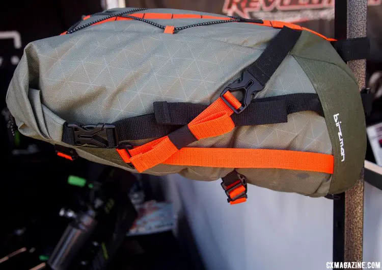 The Packman saddle bag is expandable and holds securely with velcro straps. 2017 Sea Otter Classic. © G. Kato / Cyclocross Magazine