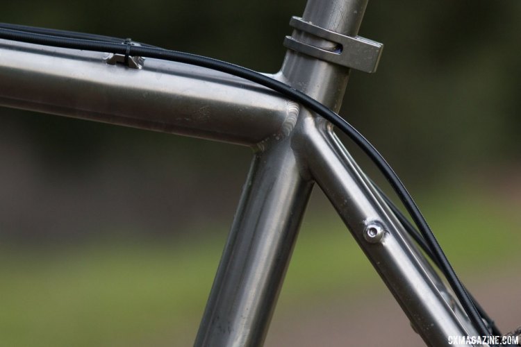 Rack and fender mounts keep your options open should you want to add touring to your ride plans. Our biggest complaint might be the need for sharp zip ties to keep the brake hoses in place. © Cyclocross Magazine