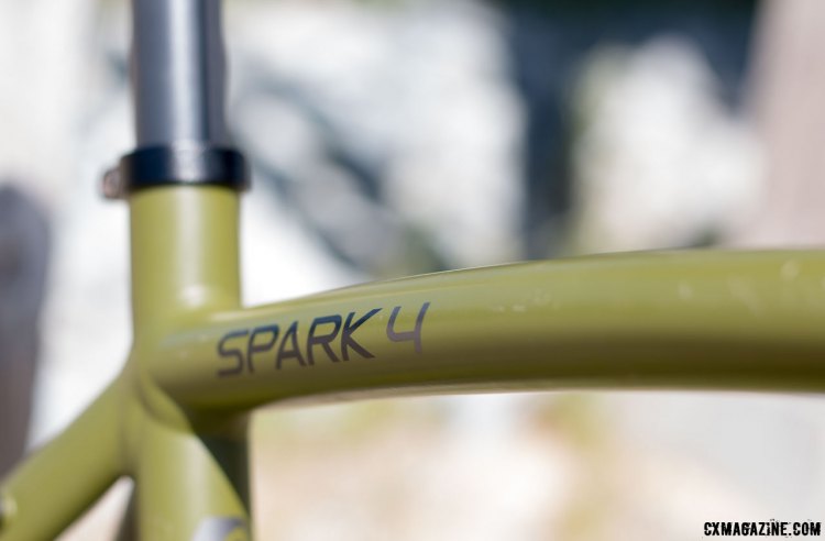 The Spark 4 AE comes in Army Green/Black color scheme and gives the bike a no-nonsense, utilitarian look and feel. © Cyclocross Magazine