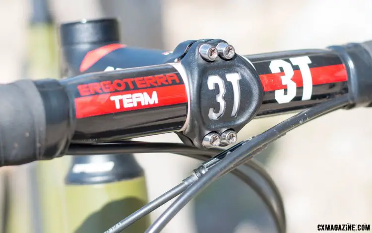 The 3T stem and bar are not standard spec. Opus uses some house brand cockpit components to keep prices down. © Cyclocross Magazine