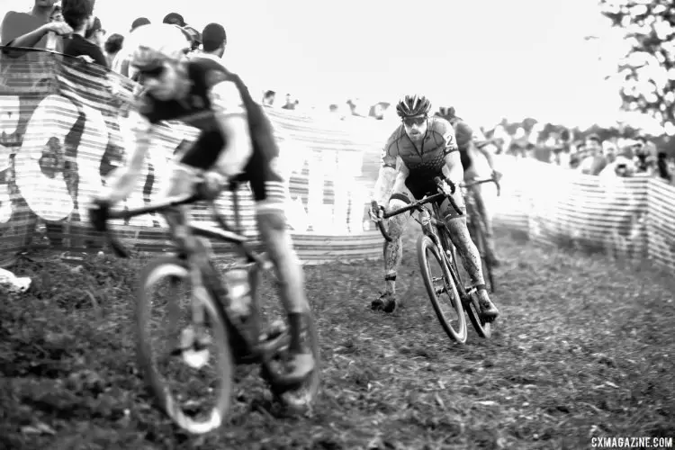 Stephen Hyde battled his way into the top ten at the 2016 Jingle Cross World Cup on Saturday. © A. Yee / Cyclocross Magazine