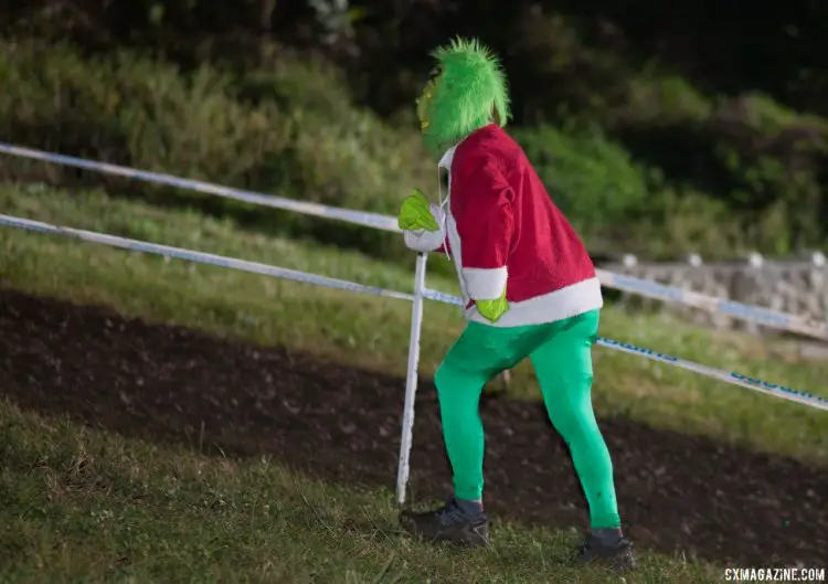 Despite the September move and temps in the 90s, the Grinch still made a brief appearance at the 2016 Jingle Cross cyclocross festival. © A. Yee / Cyclocross Magazine