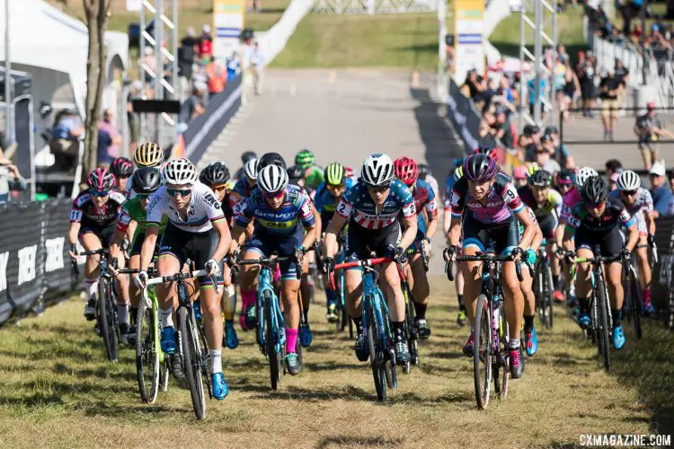 The women's start. 2017 Trek CX Cup, Friday UCI C2. © J. Curtes / Cyclocross Magazine