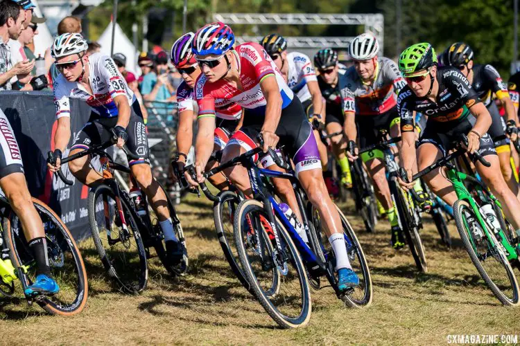 The start of the men's race. 2017 Trek CX Cup, Friday UCI C2. © J. Curtes / Cyclocross Magazine