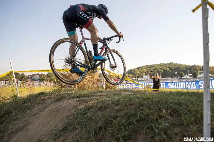 Garry Millburn airs it out. 2017 Trek CX Cup, Friday UCI C2. © J. Curtes / Cyclocross Magazine