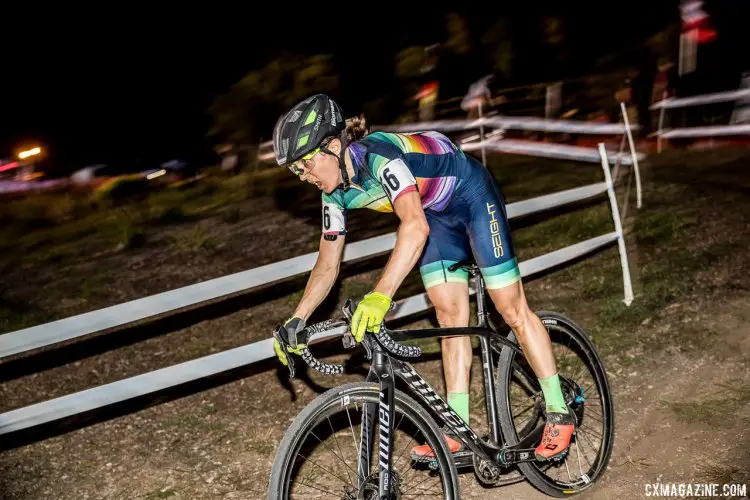 The hot, humid air and dust made oxygen feel like it was in short supply. Elite Women, 2017 Jingle Cross Day 1 UCI C1 (Friday Night). © J. Curtes / Cyclocross Magazine