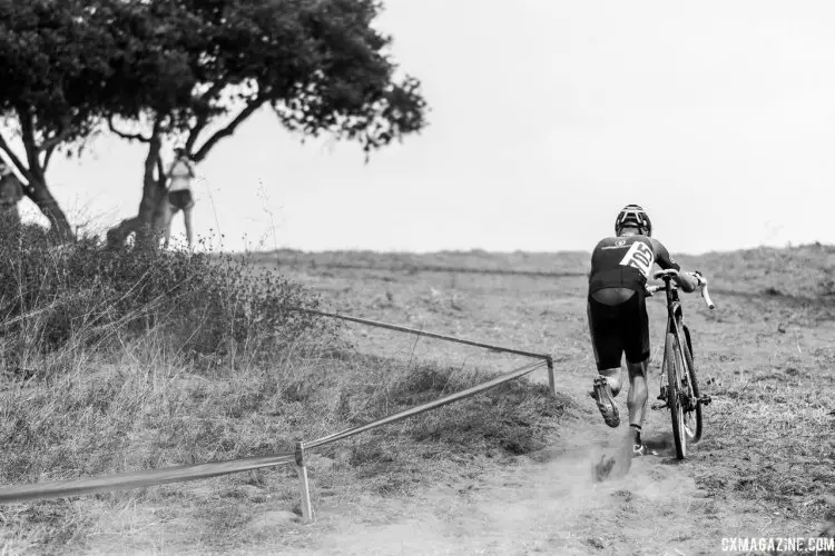 The dry, loose, fresh-cut run-up was the main feature of the course