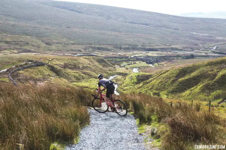 The Whernside descent provides some breathtaking views of Yorkshire, and multiple lines to choose from. 2017 Three Peaks Cyclocross. © D. Monaghan / Cyclocross Magazine