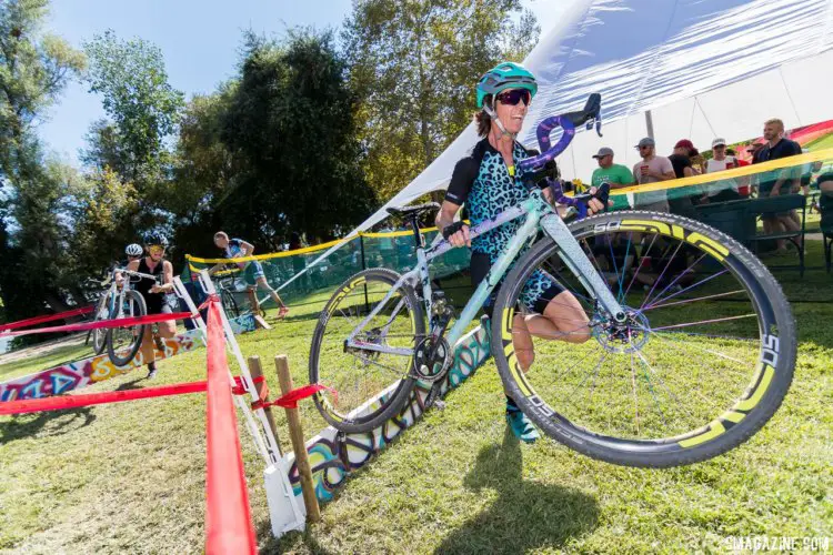 The barriers and beer tent were a popular hangout in West Sac. 2017 West Sacramento GP (Saturday). © J. Vander Stucken / Cyclocross Magazine