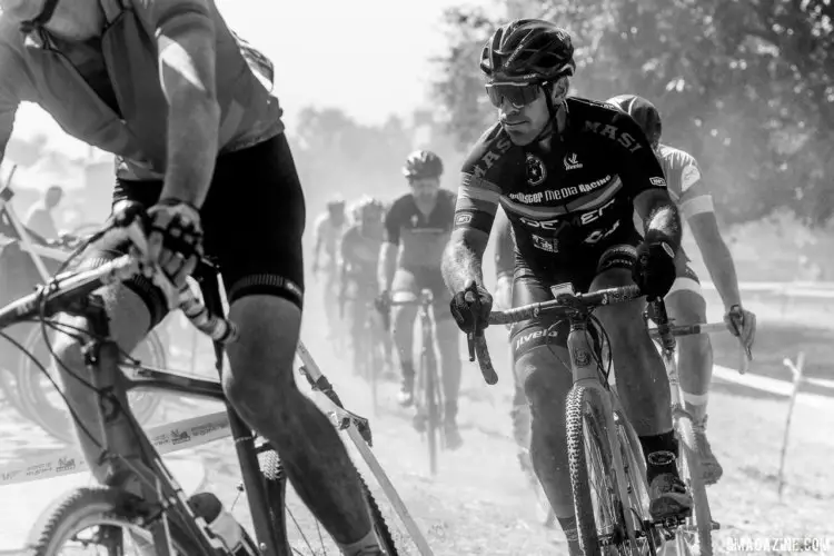 Amateur riders navigate a turn at the WSCXGP. 2017 West Sacramento GP (Saturday). © J. Vander Stucken / Cyclocross Magazine