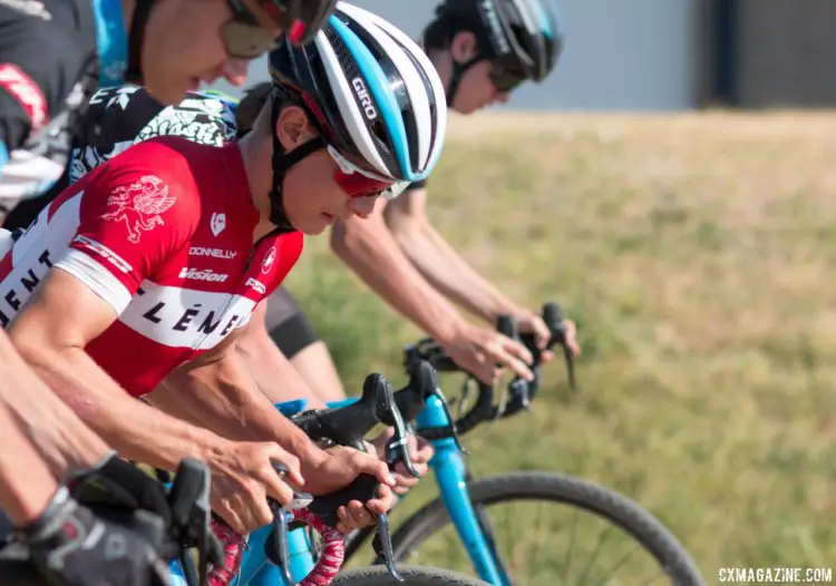 Lance Haidet gets ready for a holeshot drill. 2017 Montana Cross Camp © Cyclocross Magazine