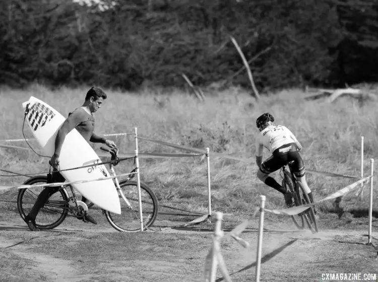 2016 Rock Lobster Cup had some unique two-wheel traffic at course crossings, and the 2017 event isn't much further from the Pacific. © Cyclocross Magazine