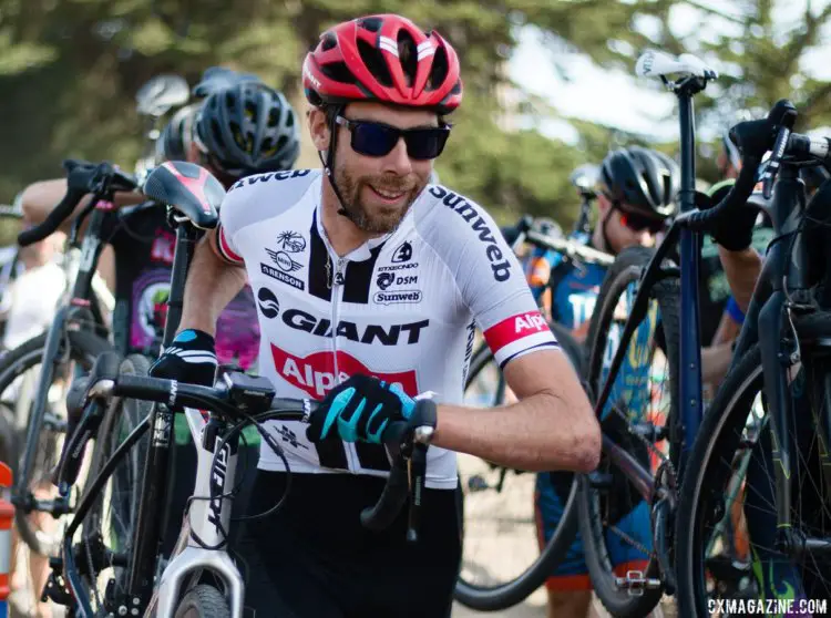 Laurens ten Dam is all smiles despite racing in an unfamiliar format and setting. 2016 Rock Lobster Cup delivered grassroots racing, celebrity sightings and fundraising for the Rock Lobster cyclocross team. © Cyclocross Magazine