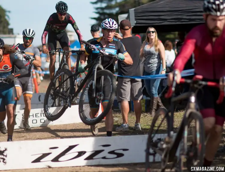 The barriers offered some a chance for some to get a better view. 2016 Rock Lobster Cup delivered grassroots racing, celebrity sightings and fundraising for the Rock Lobster cyclocross team. © Cyclocross Magazine