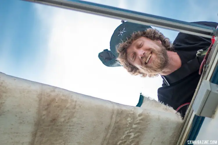 Successfully landing the Lighthouse Park and Wilder Ranch as venues for The Rock Lobster Cup is no small feat. Brendan Lehman is all smiles after surveying the catch from above . © Cyclocross Magazine