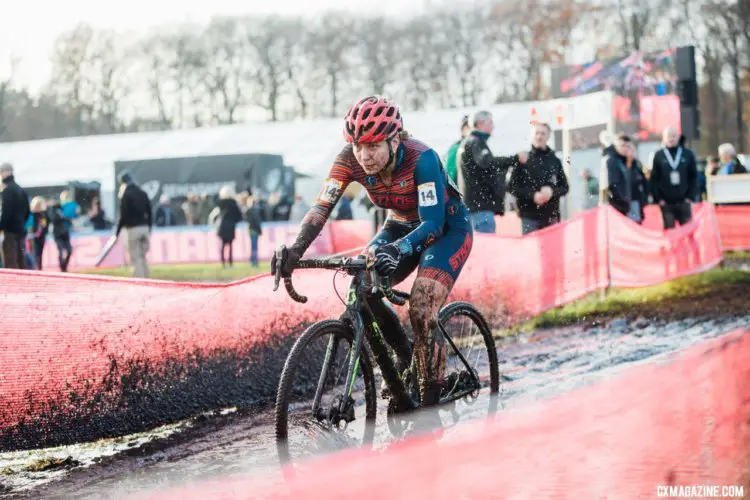 Becca Fahringer continued her strong European campaign with a 12th place. Elite Women, 2017 Zeven UCI Cyclocross World Cup. © J. Curtes / Cyclocross Magazine