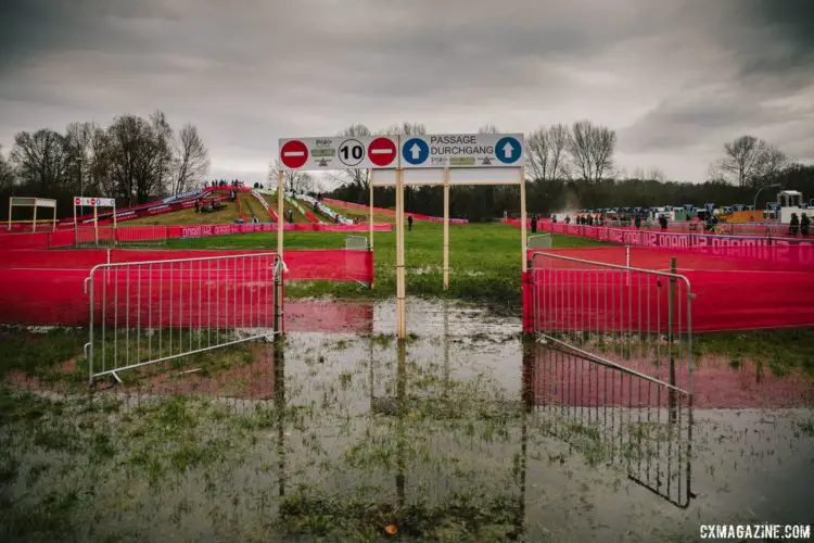 It has been a rainy week in Germany. 2017 World Cup Zeven Course Inspection. © J. Curtes / Cyclocross Magazine