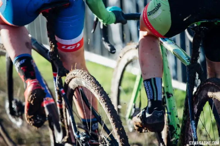 Rubbing is racing, even in Denmark. 2017 Bogense UCI Cyclocross World Cup. © J. Curtes / Cyclocross Magazine