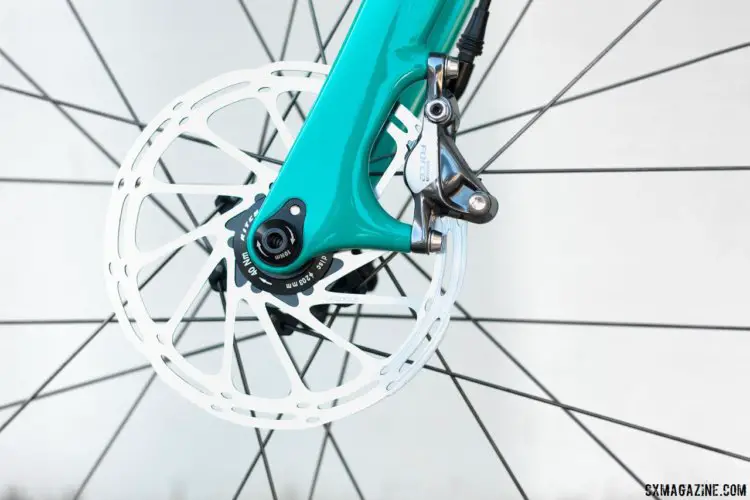 The fork is a 12mm thru-axle with post-mount disc brakes. The new Ritchey steel Outback. © Cyclocross Magazine