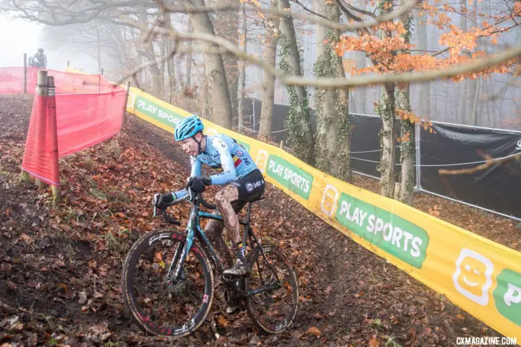 Witse Meeussen, not to be confused with Tom Meeusen, rode into the top ten in the Junior race. Junior and U23 Men, 2017 Zeven UCI Cyclocross World Cup. © J.Curtes / Cyclocross Magazine