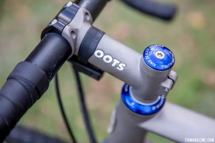 Moots provides the titanium stem and headset spacers. Gage Hecht's 2017 Pan-Ams Moots Psychlo X RSL. © D. Perker / Cyclocross Magazine