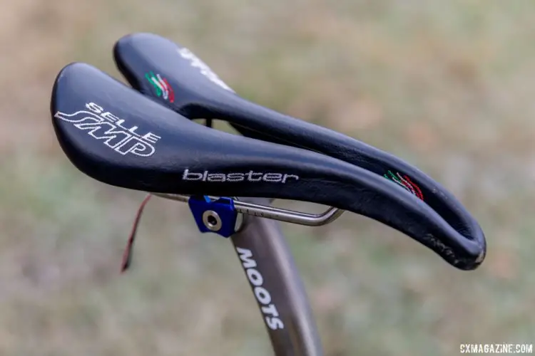 Hecht's saddle choice is unconventional for cyclocross. He began using the Selle SMP Blaster on road with Aevolo. Gage Hecht's 2017 Pan-Ams Moots Psychlo X RSL. © D. Perker / Cyclocross Magazine