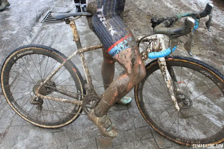 Evie Richards' Trek Boone RSL got its fair share of mud. 2017 Vlaamse Druivencross. © B. Hazen / Cyclocross Magazine