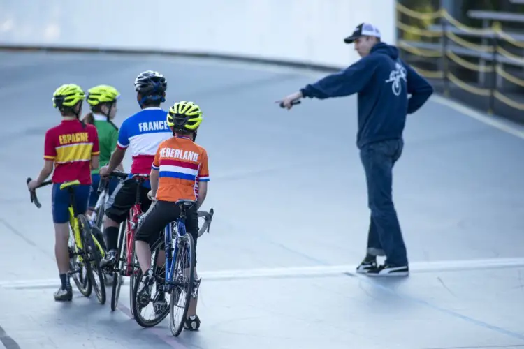 In addition to racing a full cyclocross season, many of Pony Shop Juniors also participate in summer training program at the Ed Rudolph Velodrome Program in Northbrook. Ed Rudolph Velodrome, Northbrook IL Friday night Juniors racing. © 2017 Matthew Gilson