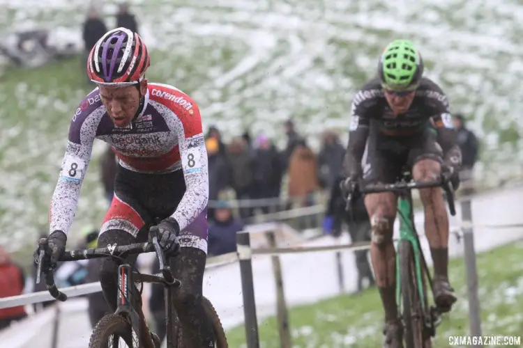 Tom Meeusen's stare guided him to the podium on Sunday. 2017 Vlaamse Druivencross. © B. Hazen / Cyclocross Magazine