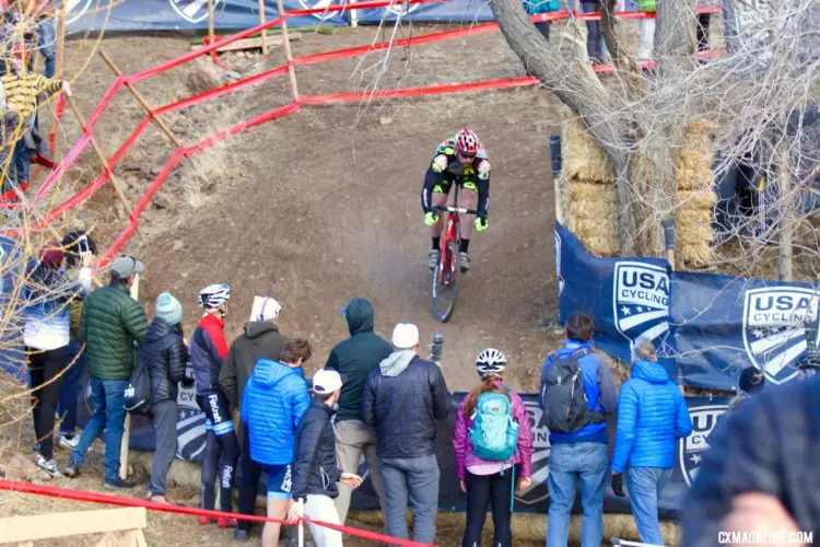 After Heinrich got off the front, other riders had work to do to bring him back. Masters 50-54. 2018 Cyclocross National Championships. © D. Mable/ Cyclocross Magazine